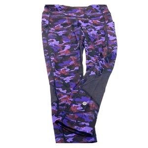 purple camo lululemon cropped leggings